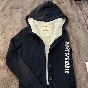 Abercrombie Sherpa Lined Hoodie size L